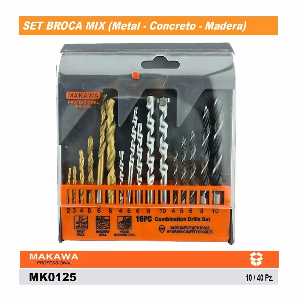 SET BROCA MIX MKW (Metal - Concreto - Madera) 
