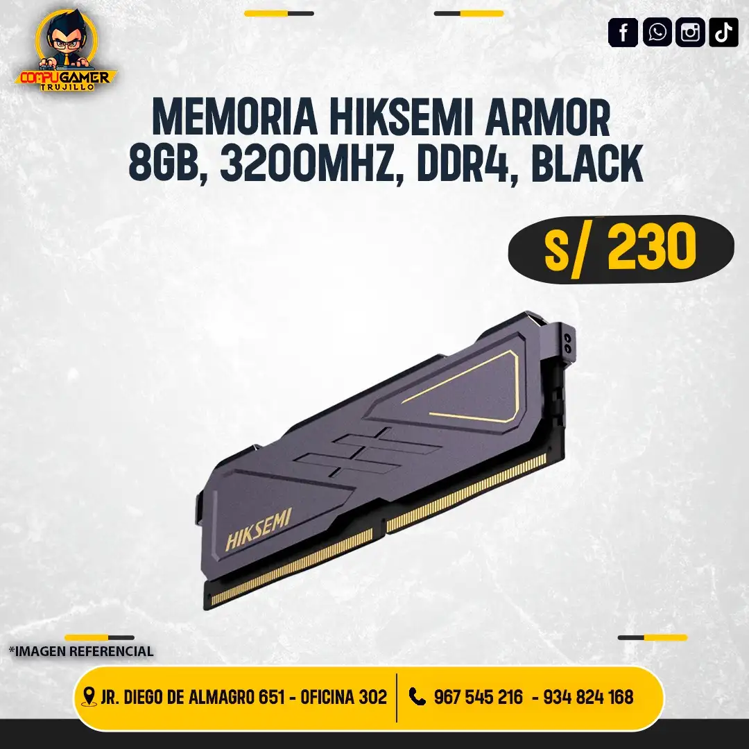 MEMORIA RAM HIKSEMI ARMOR 8GB, DDR4, 3200MHZ