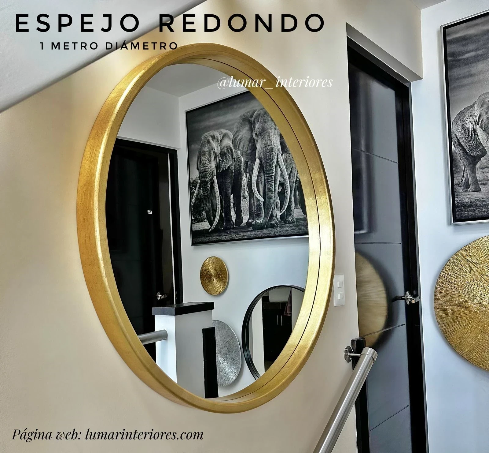 Espejo Redondo PREMIUM PINO SOLERA – 1 m 2