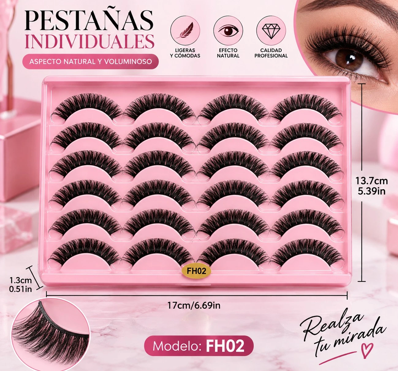 lumera beuty tablon de pestañas x 14 pcs