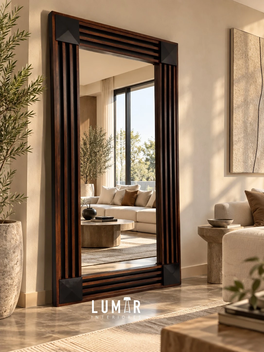 Espejo TRAVERTINO Black Pino horneado  6