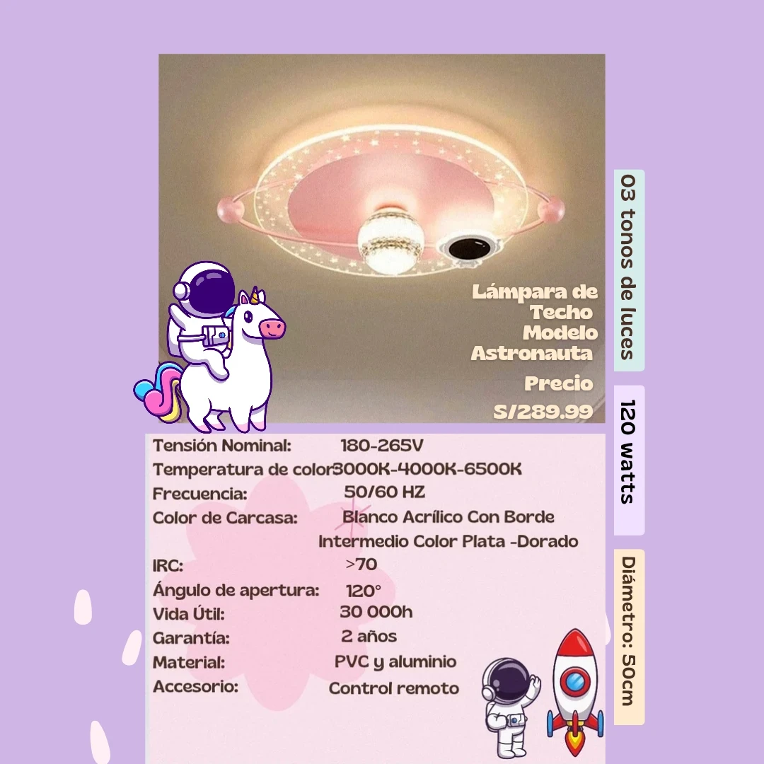 Lámpara de Techo Modelo Astronauta 🚀 2