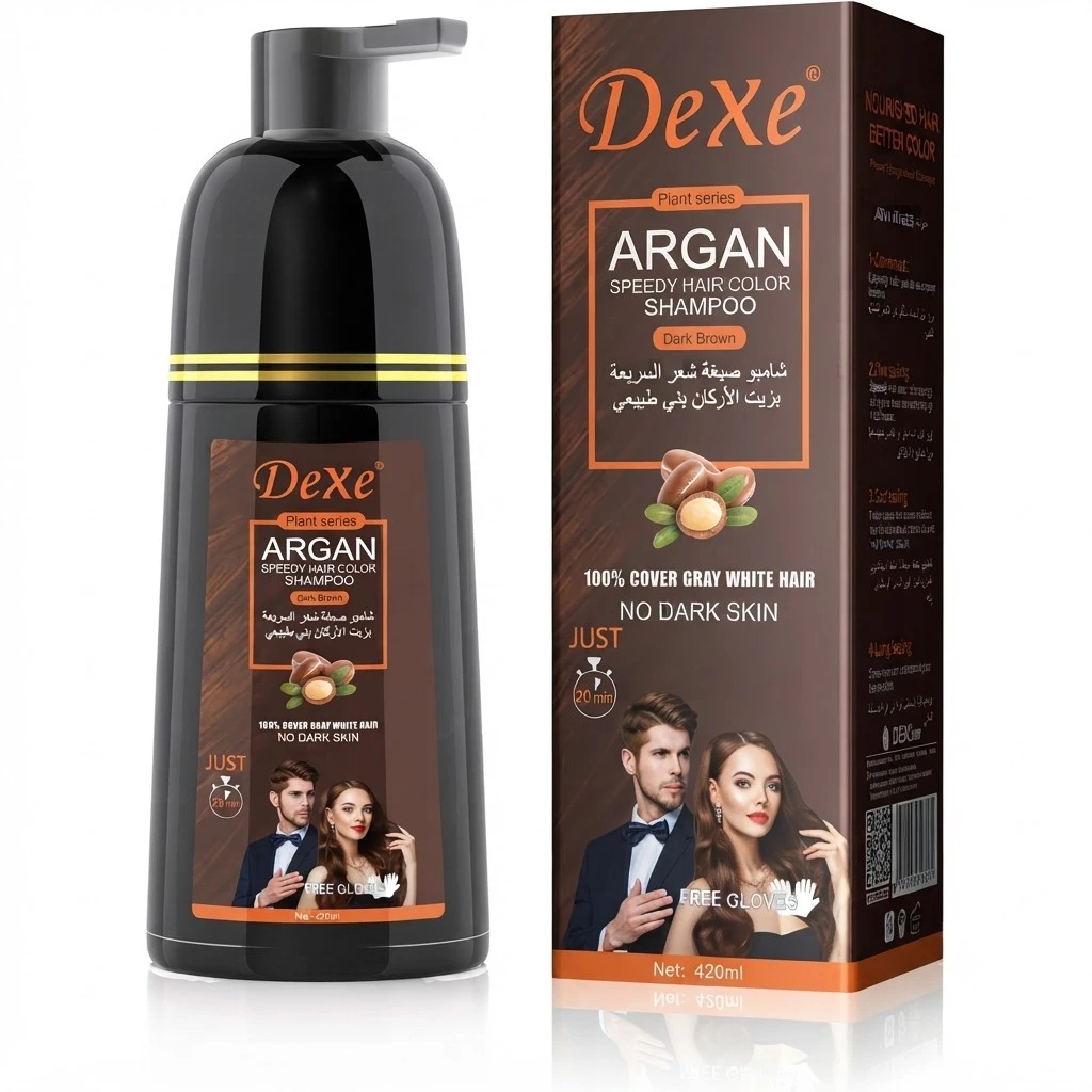 Shampoo Cubre Canas 420ml Dexe Café Oscuro