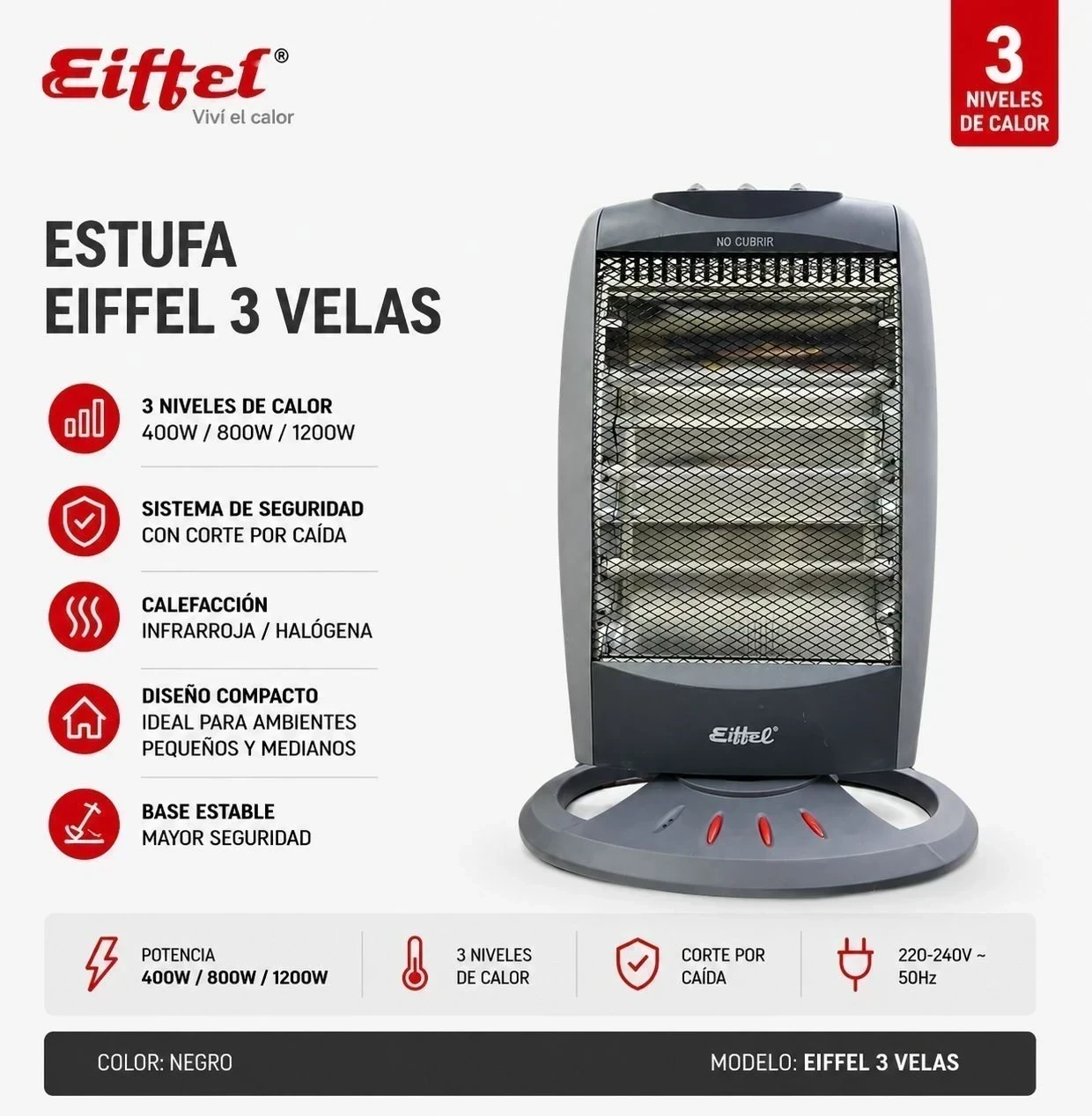 ESTUFA EIFFEL 3 VELAS