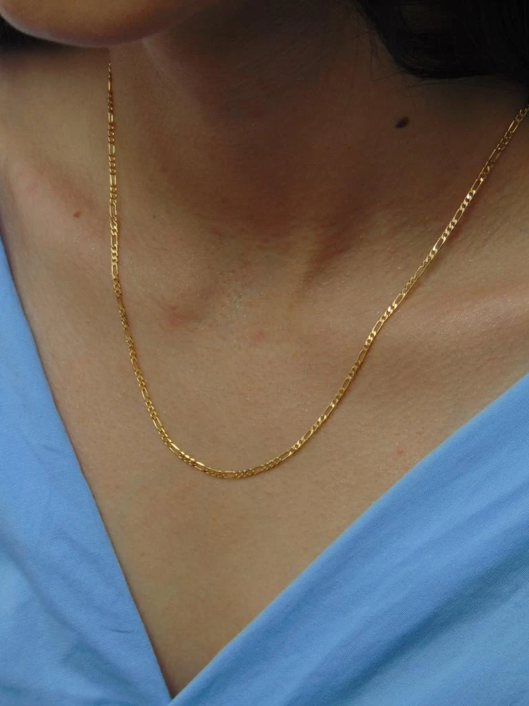 CADENA ORO LAMINADO 18K TEJIDO FIGARO 2MM |LARGO 50CM 