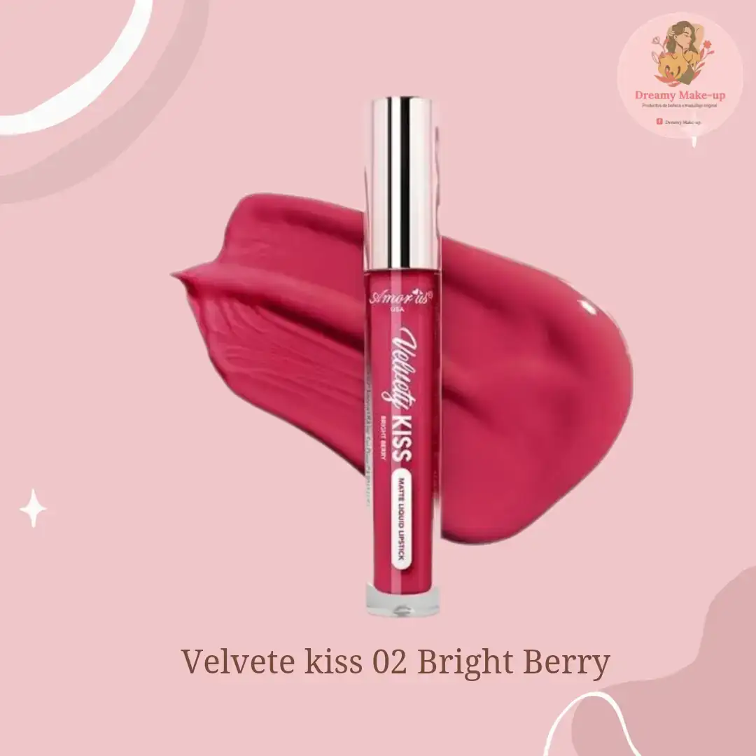  Labial Velvety Kiss tono 02 Bright Berry 