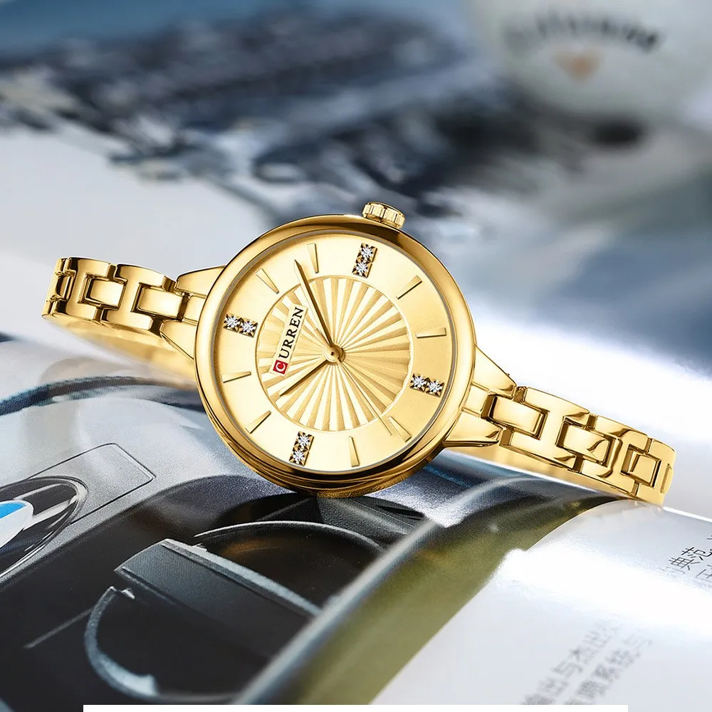 Reloj Curren Original Acero Análogo C9097L Dorado Fondo Dorado 4