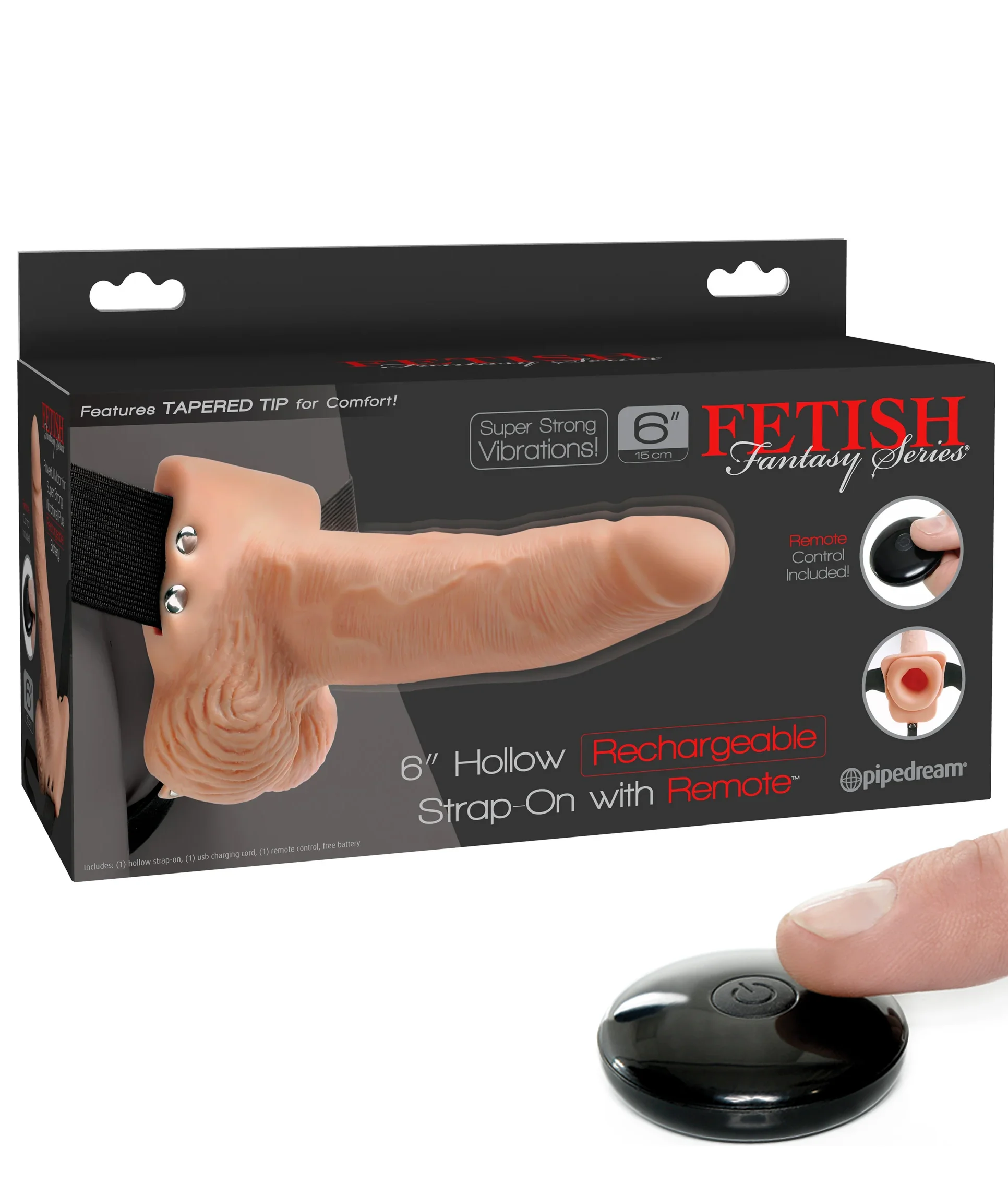 6" Hollow Strap-On with Remote