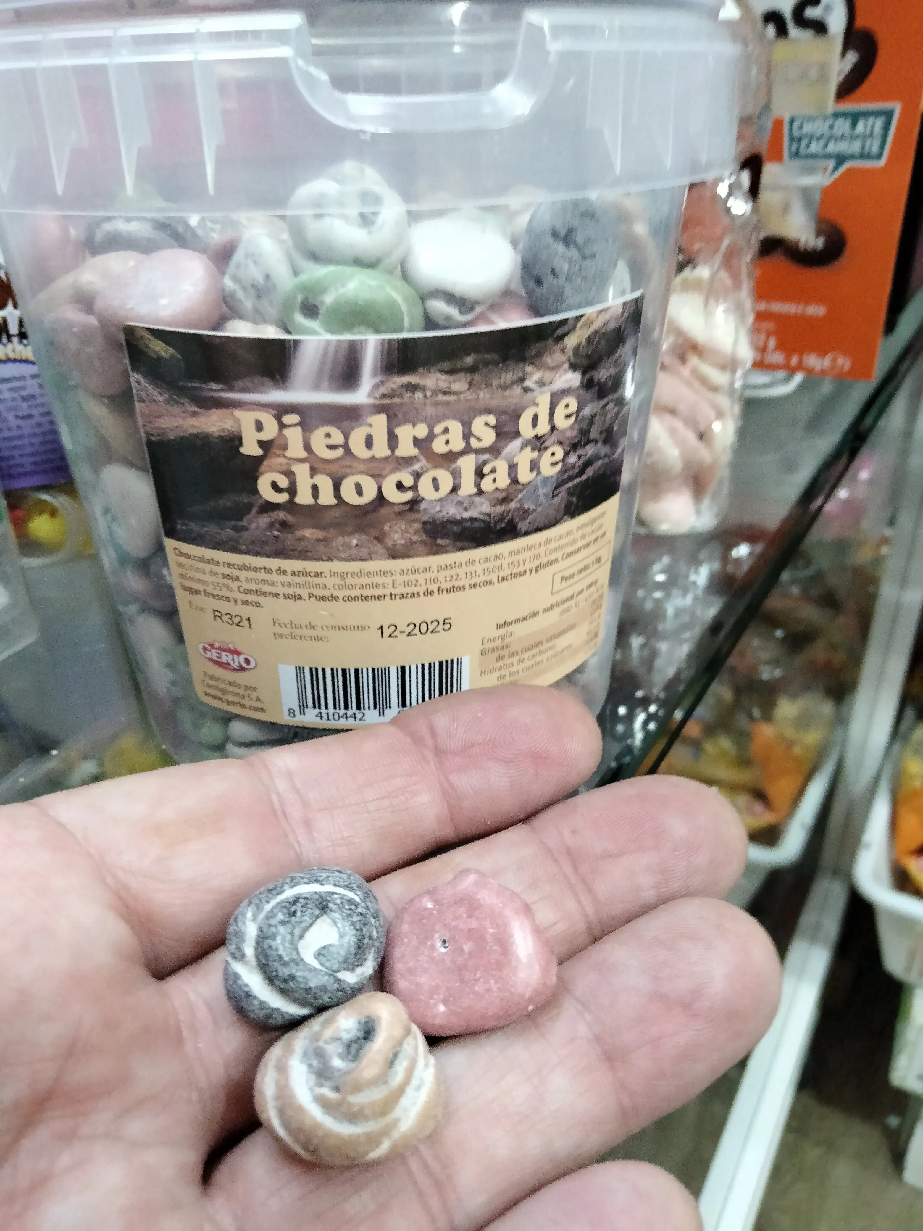 Piedras de río de chocolate 