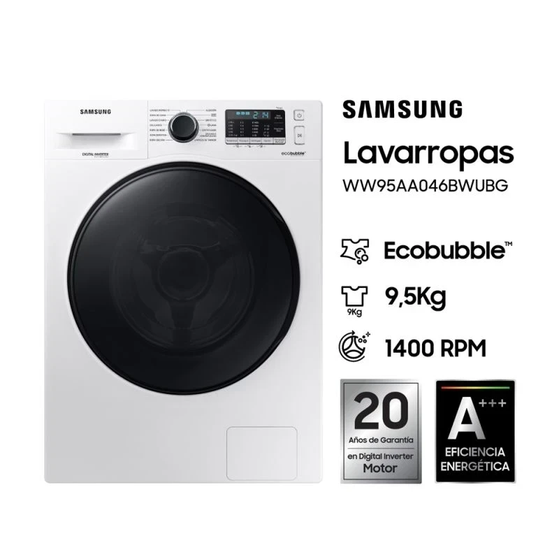 Lavarropas Automático Samsung 9.5kg 1400Rpm Inverter Blanco