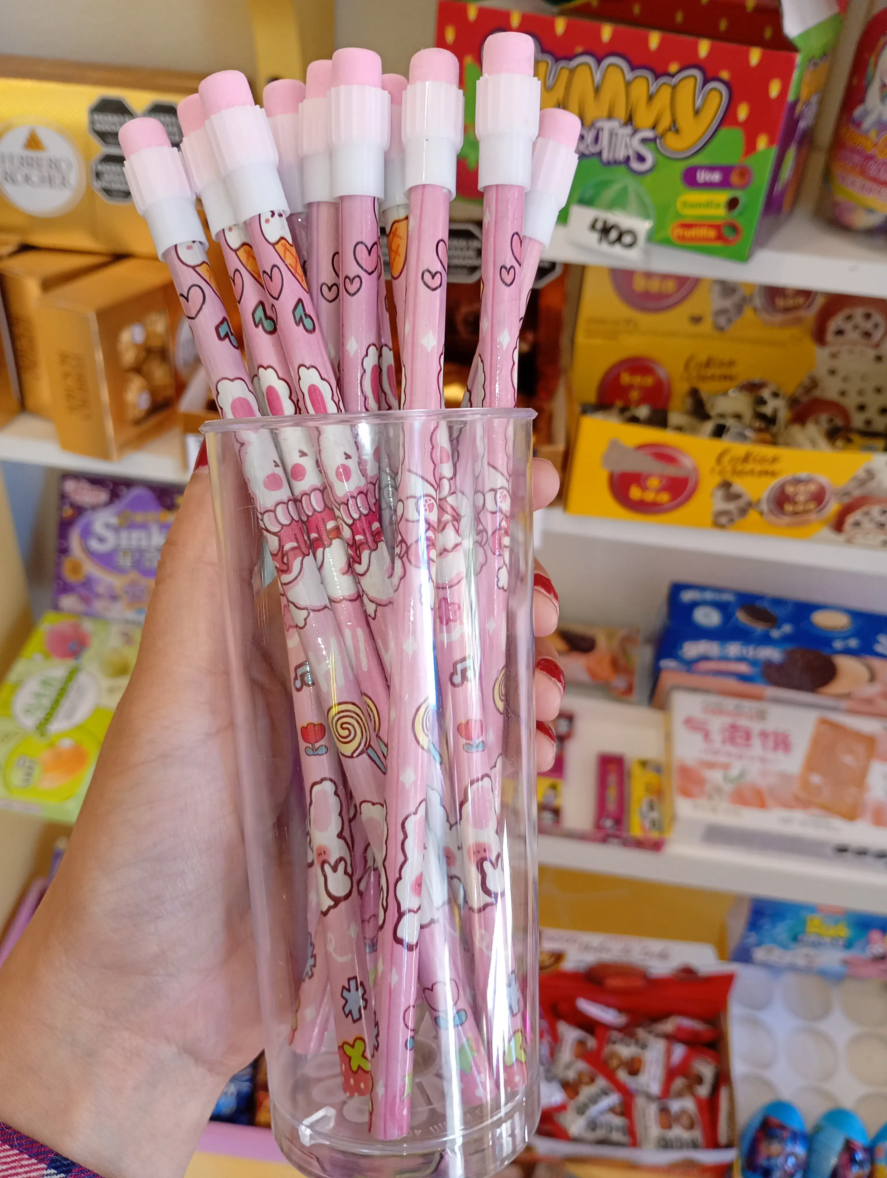Lápiz Kawaii con goma