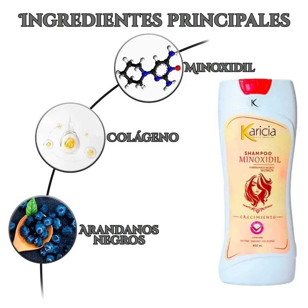 karicia shampoo para dama con minoxidil