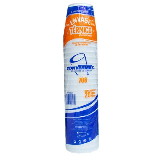 Vaso térmico Convermex 8 oz 25 pz
