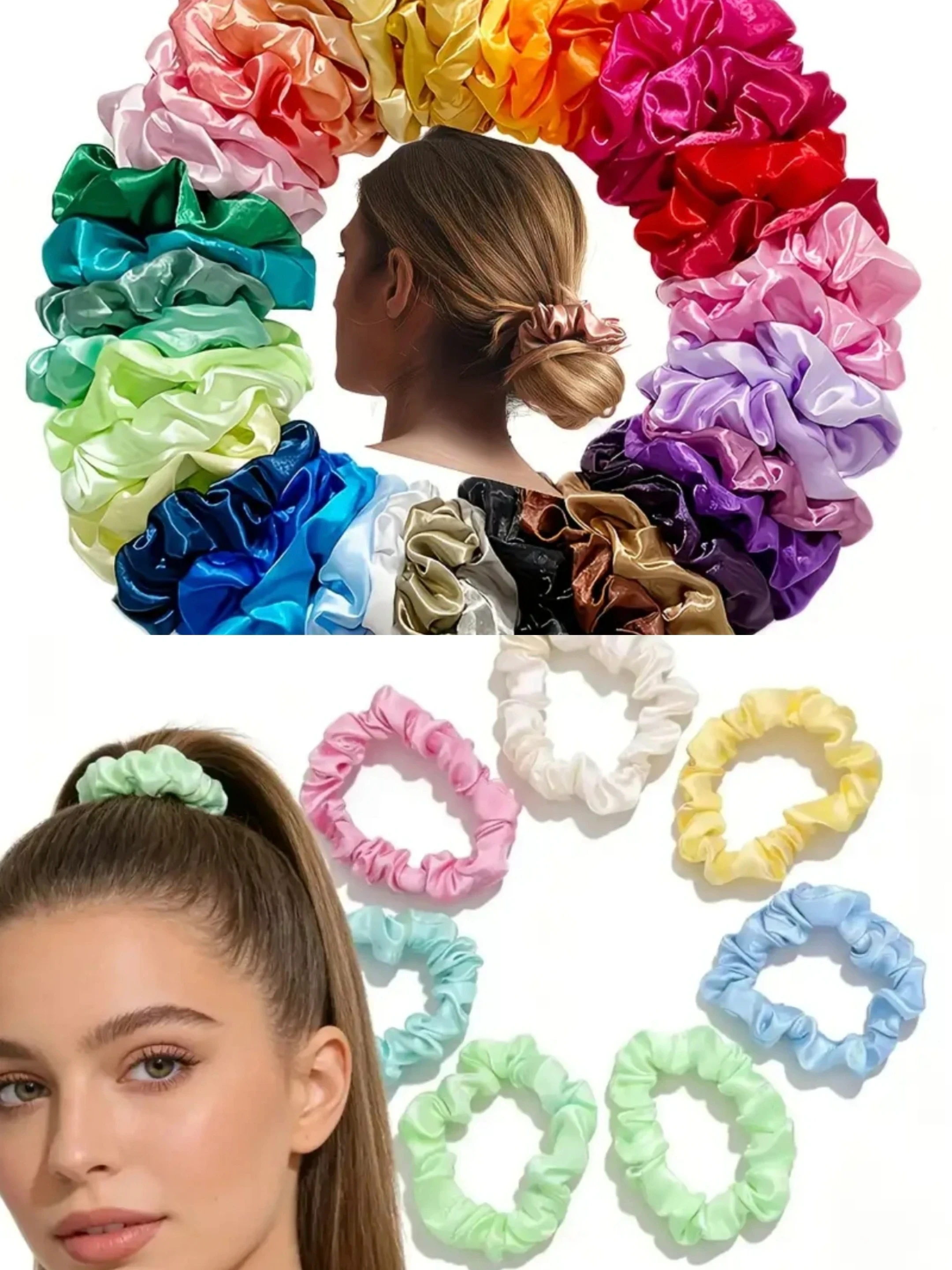 Moñas cabello satín 