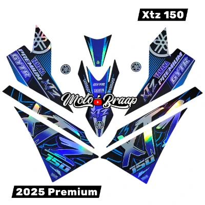 Xtz 150 Calcomanias 2025 Premium Tornasol Azul