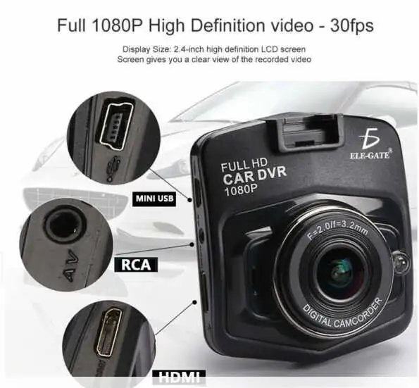 Camara Seguridad Para Auto Sensor De Movimiento Full HD  3