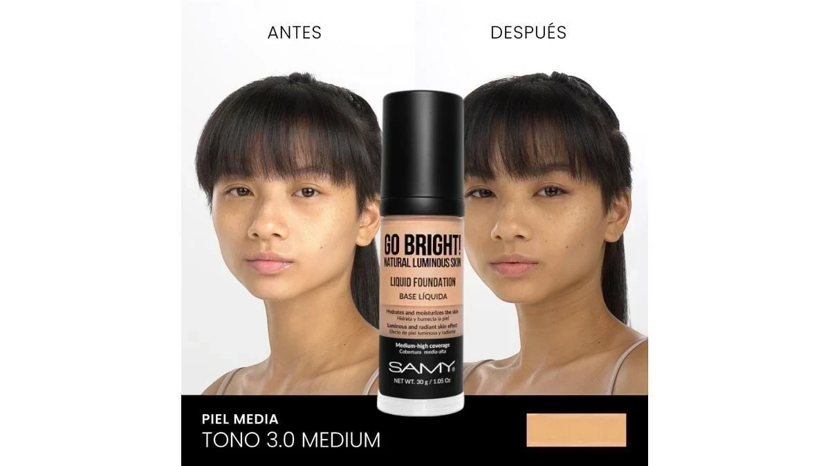 samy base liquida go brigth tono 003 medium