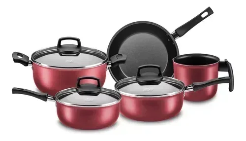 Olla Cacerola Aluminio Teflón Safira 5p Mta
