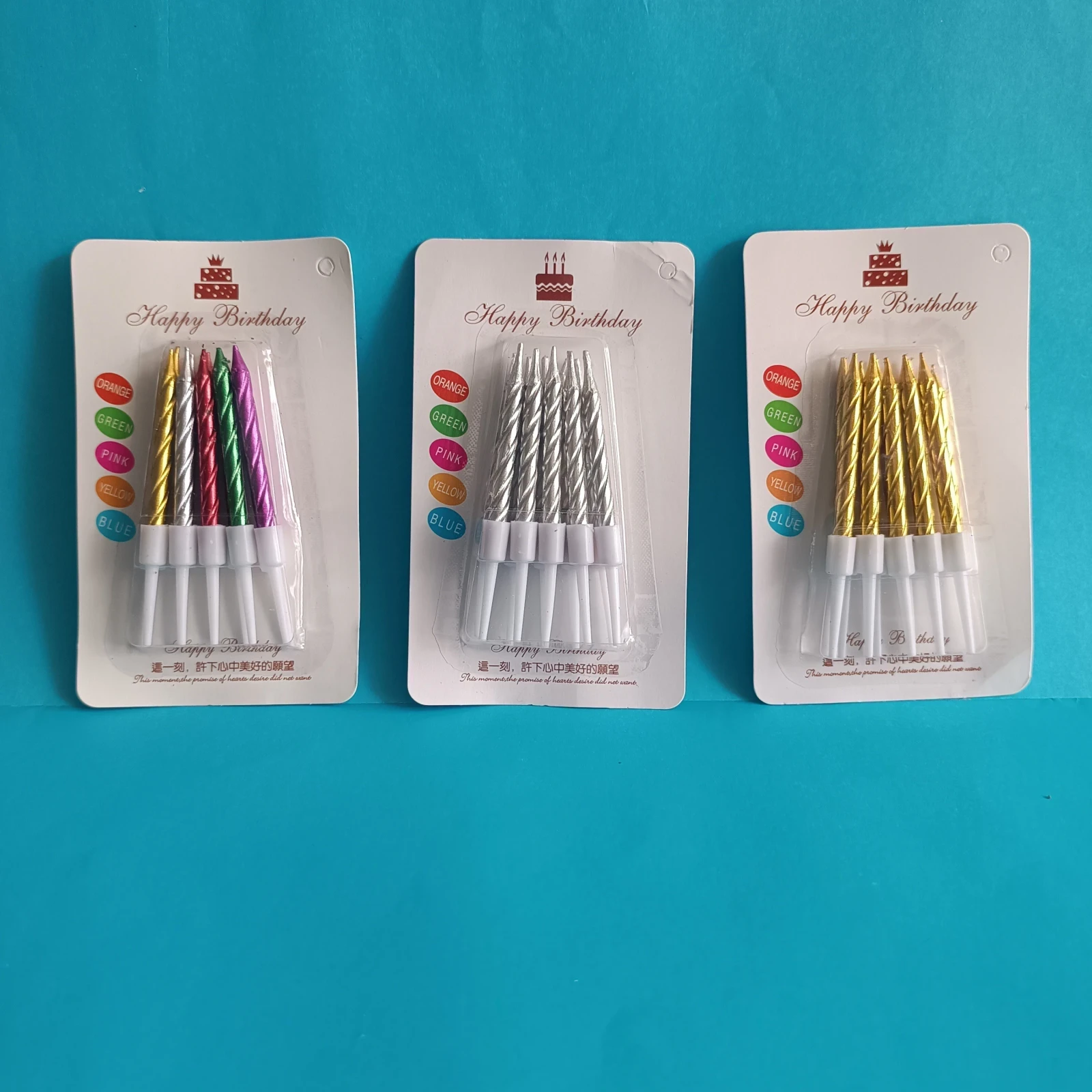 PAQUETE VELA METALIZADA X10