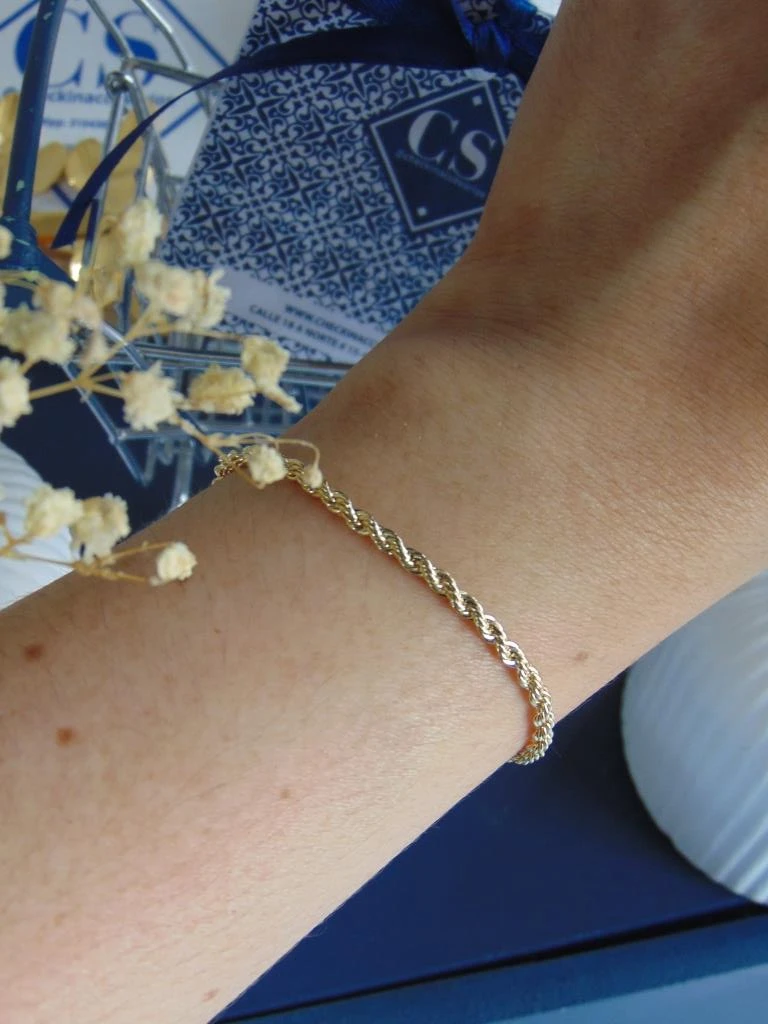 PULSERA RODIO DOR LAZO TALLA L 2MM | 18CM LARGO
