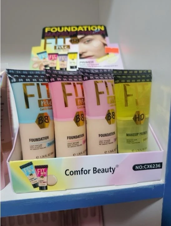 Base de maquillaje liquida bb cream y primer comfor beauty