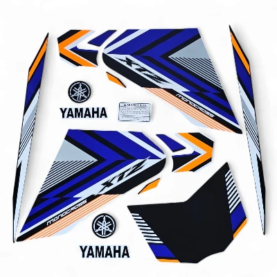 Xtz 125 Calcomanías 2021 líneas azul naranja gris blanco