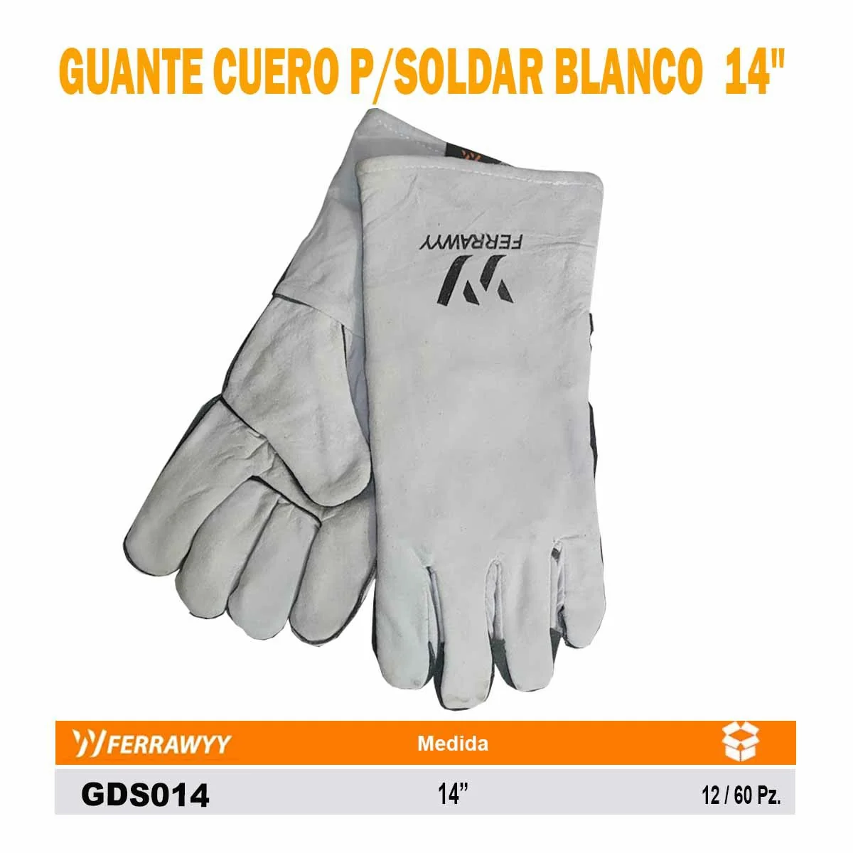GUANTE CUERO P/SOLDAR BLANCO FWY 14" 