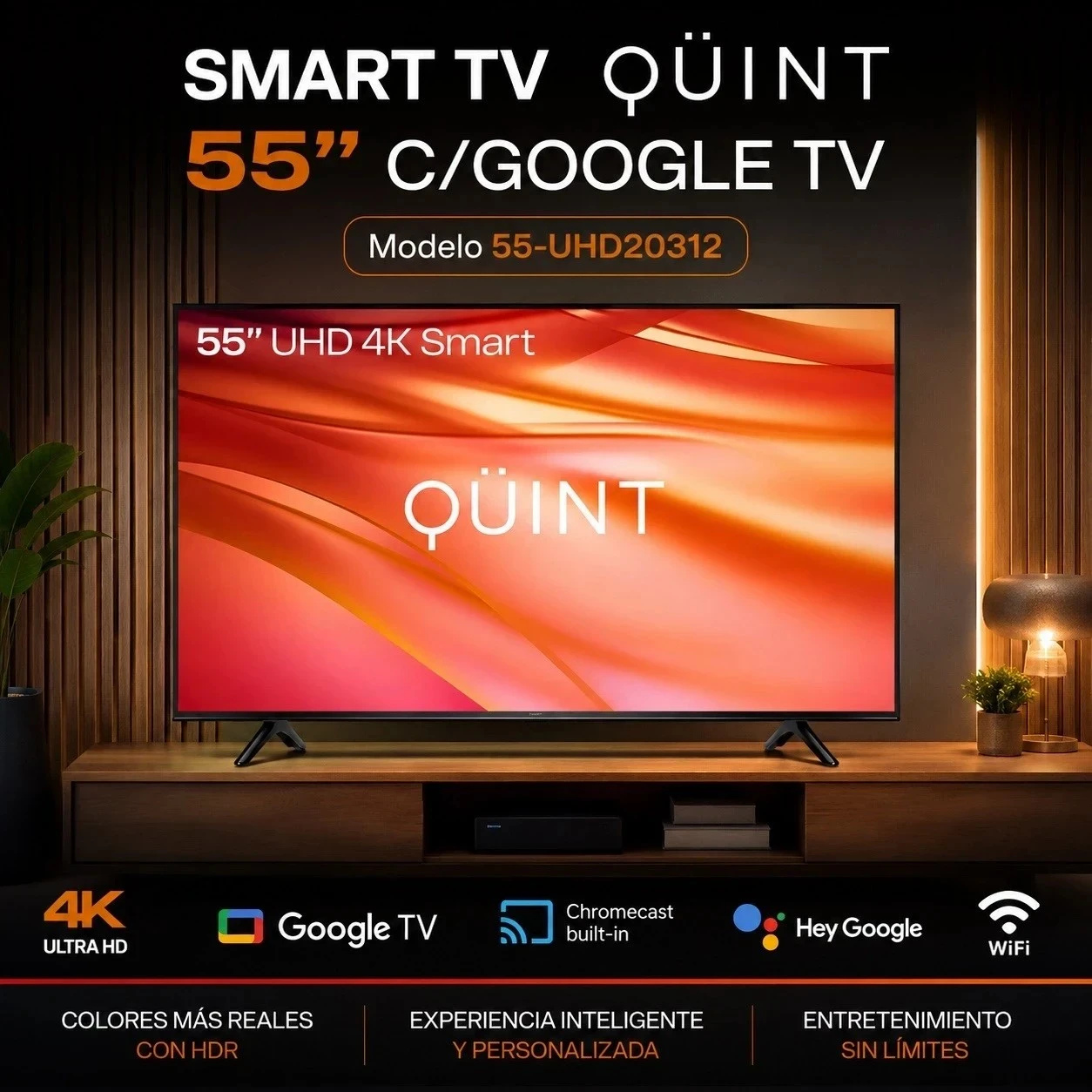 SMART TV QUINT 55" C/GOOGLE TV ULTRA HD  QT55UHD
