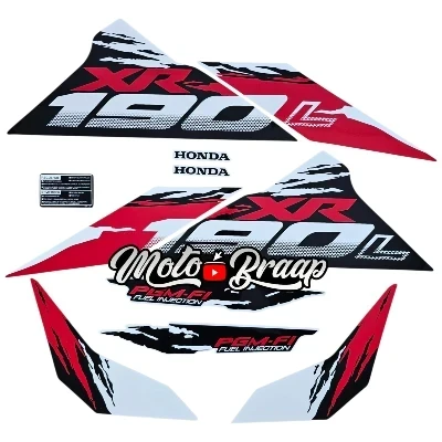 XR 190 L Calcomanias 2025 chispas negro Rojo blanco