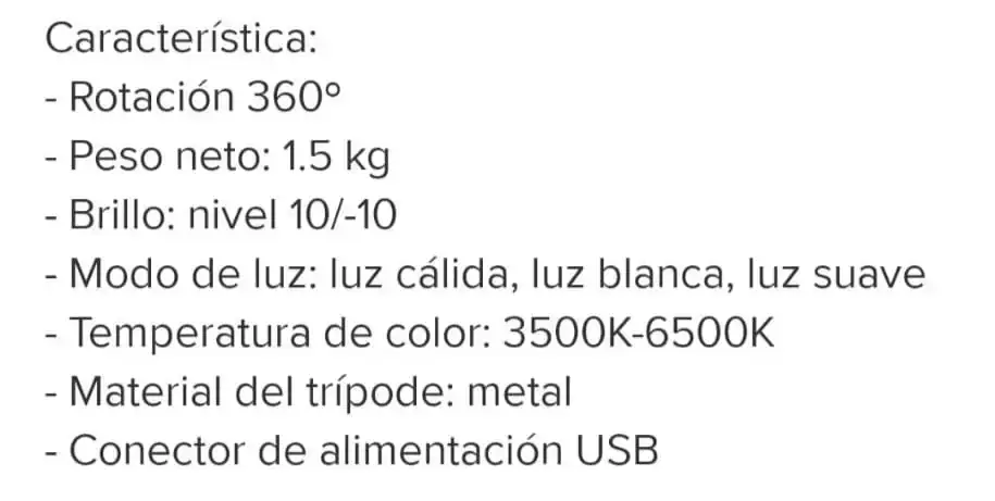 Aro de luz 10” 3 tipos de iluminación  2