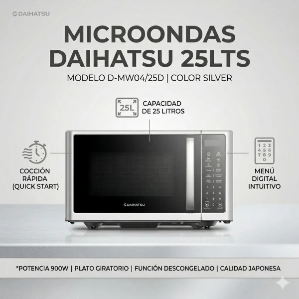 MICROONDAS DAIHATSU D-MW04/25D 25LTS SILVER