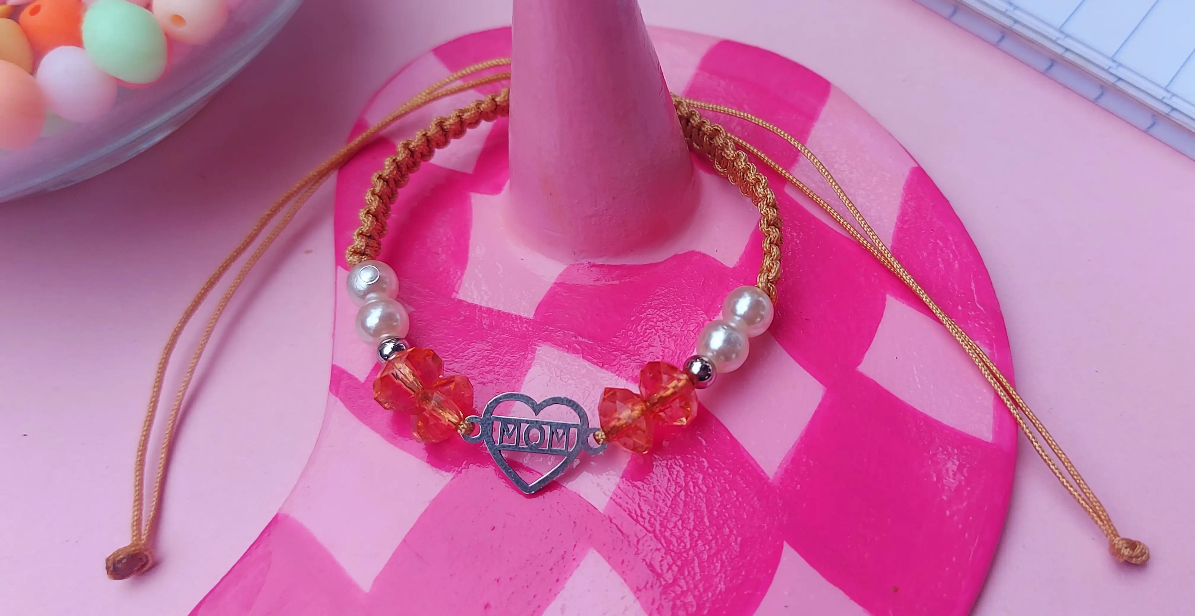 Pulsera con conector de corazon MOM 2