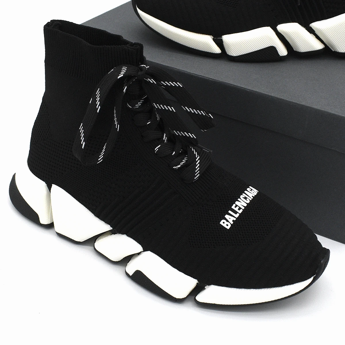 Balenciaga Speed 2.0 Lace Up Negro suela Blanco 9