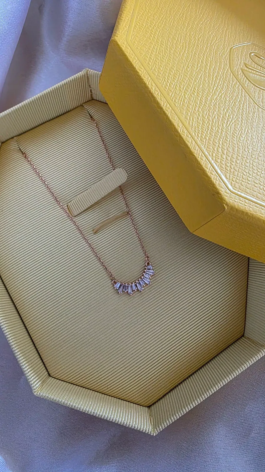 Swarovski Sunshine Rose Gold Crystal Smile Necklace 2