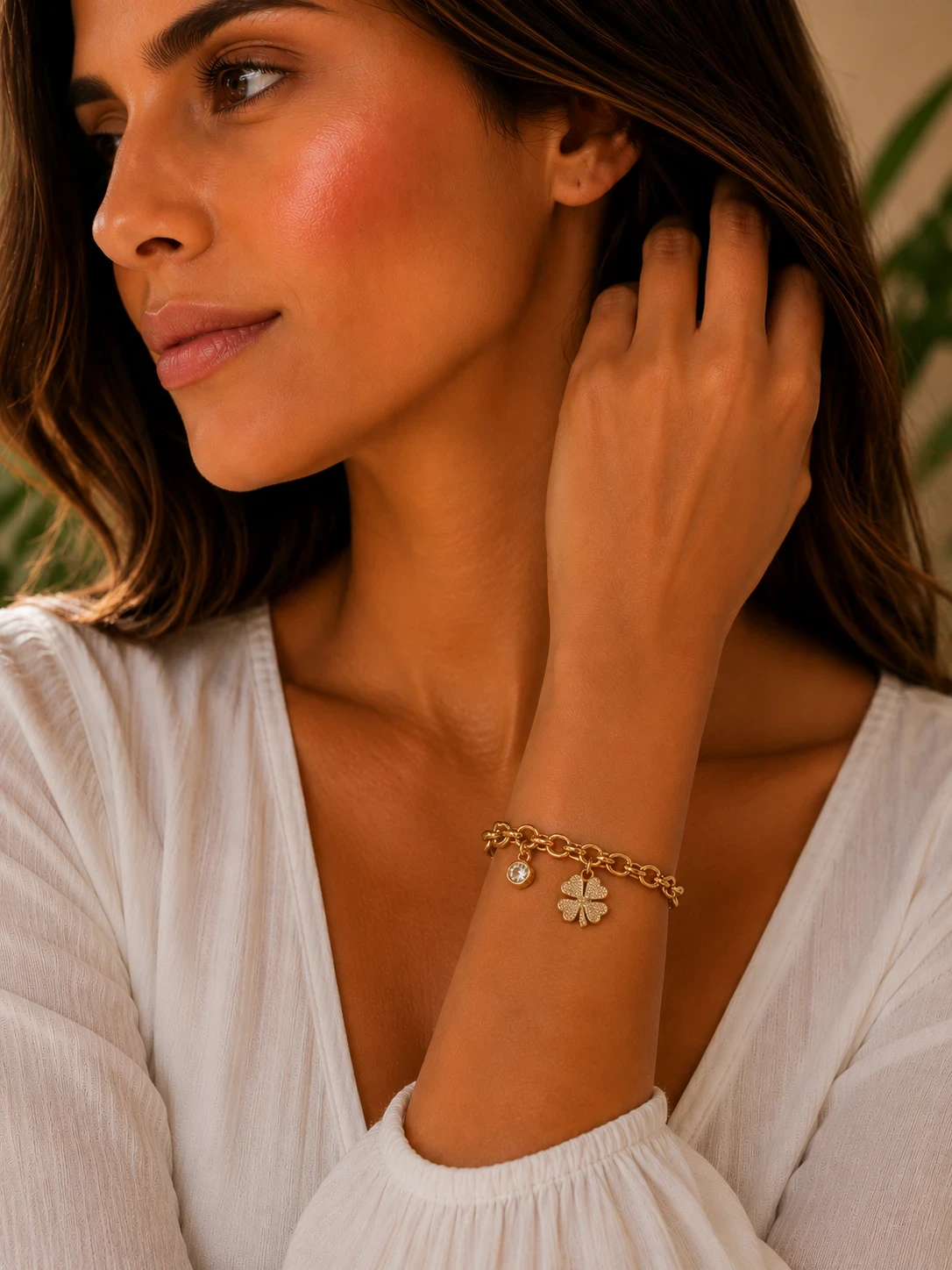 Pulsera oro doble laminado 