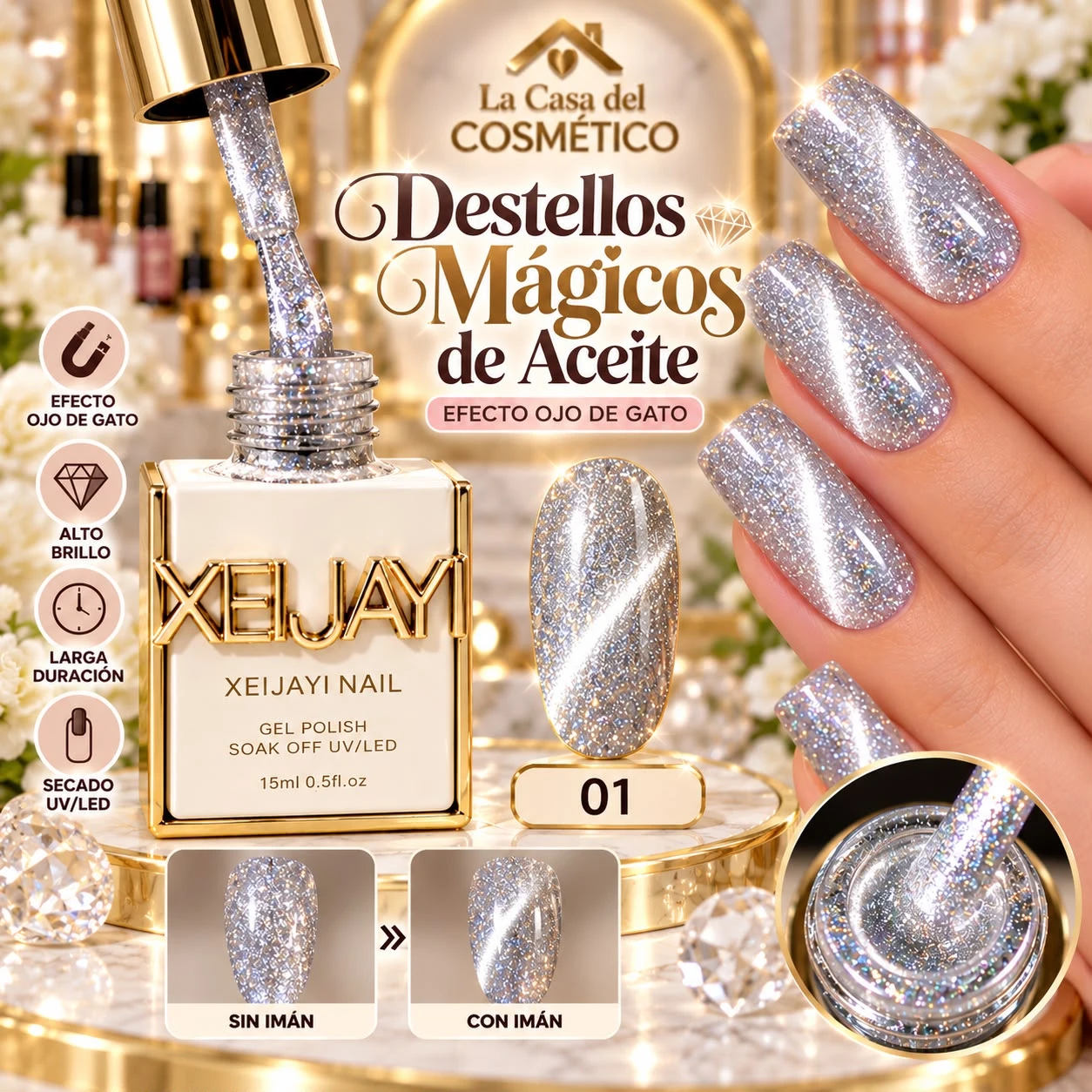xeijayi esmalte semi ojo de gato destellos magicos de aceite tono 01.jfif