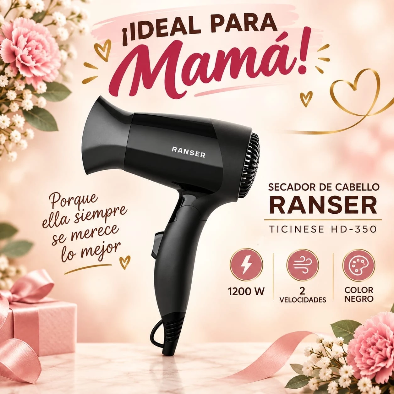 SECADOR DE CABELLO RANSER PLEGABLE