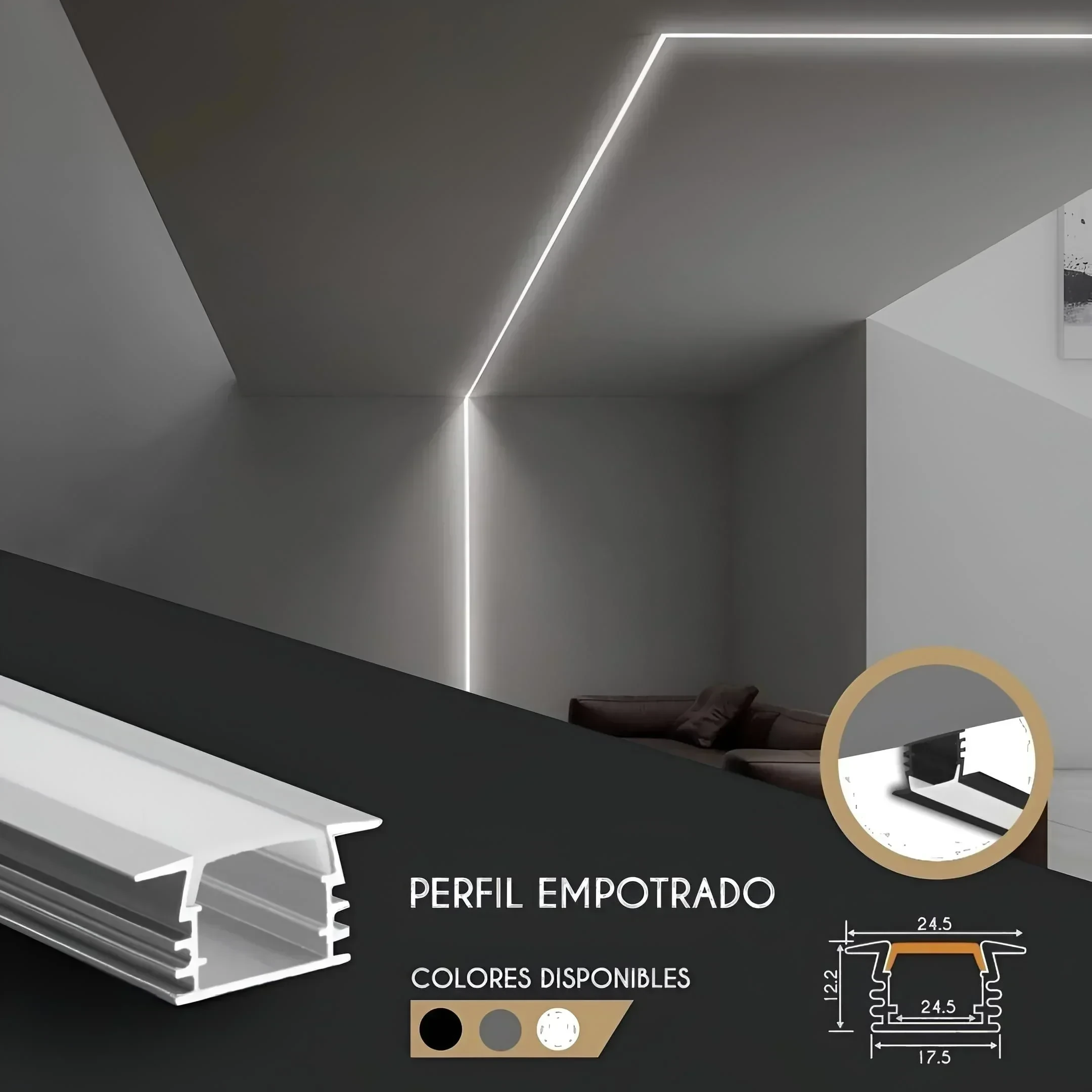 PERFIL ALUMINIO ALPHA 3MTS 