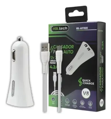 Cargador para auto v8 de carga rapida