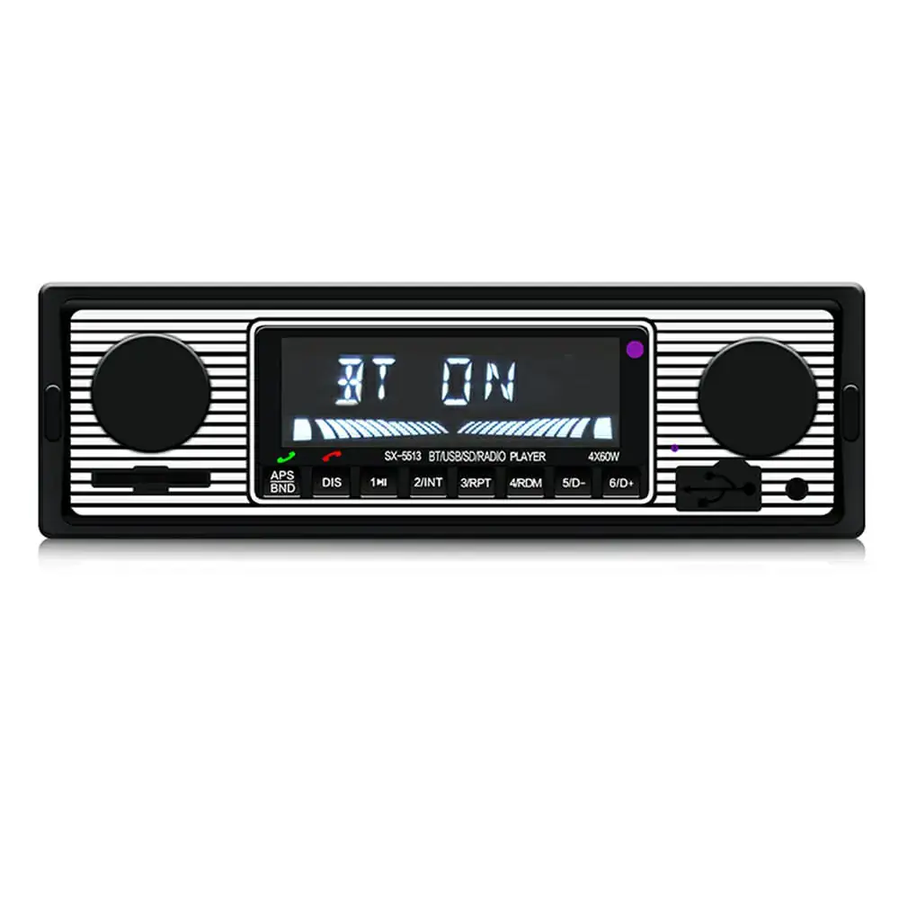 Auto Estereo Bluetooth Reproductor De Música Mp3 Estilo Retro + Control Remoto  2