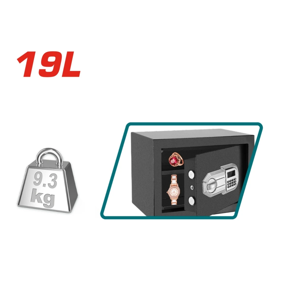 TESF2501 Caja fuerte electronica 19l total