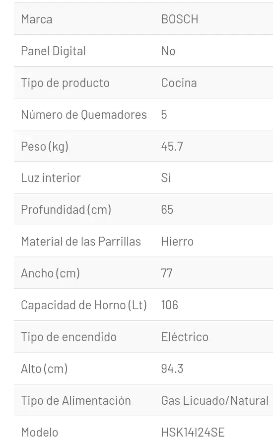 COCINA BOSH PRO 5 PLATOS  4