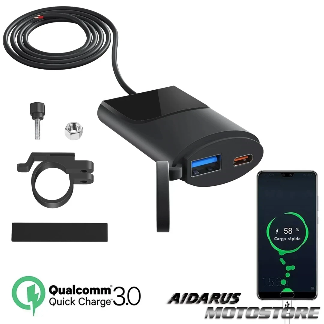 CARGADOR USB Y TIPO C CARGA RAPIDA 