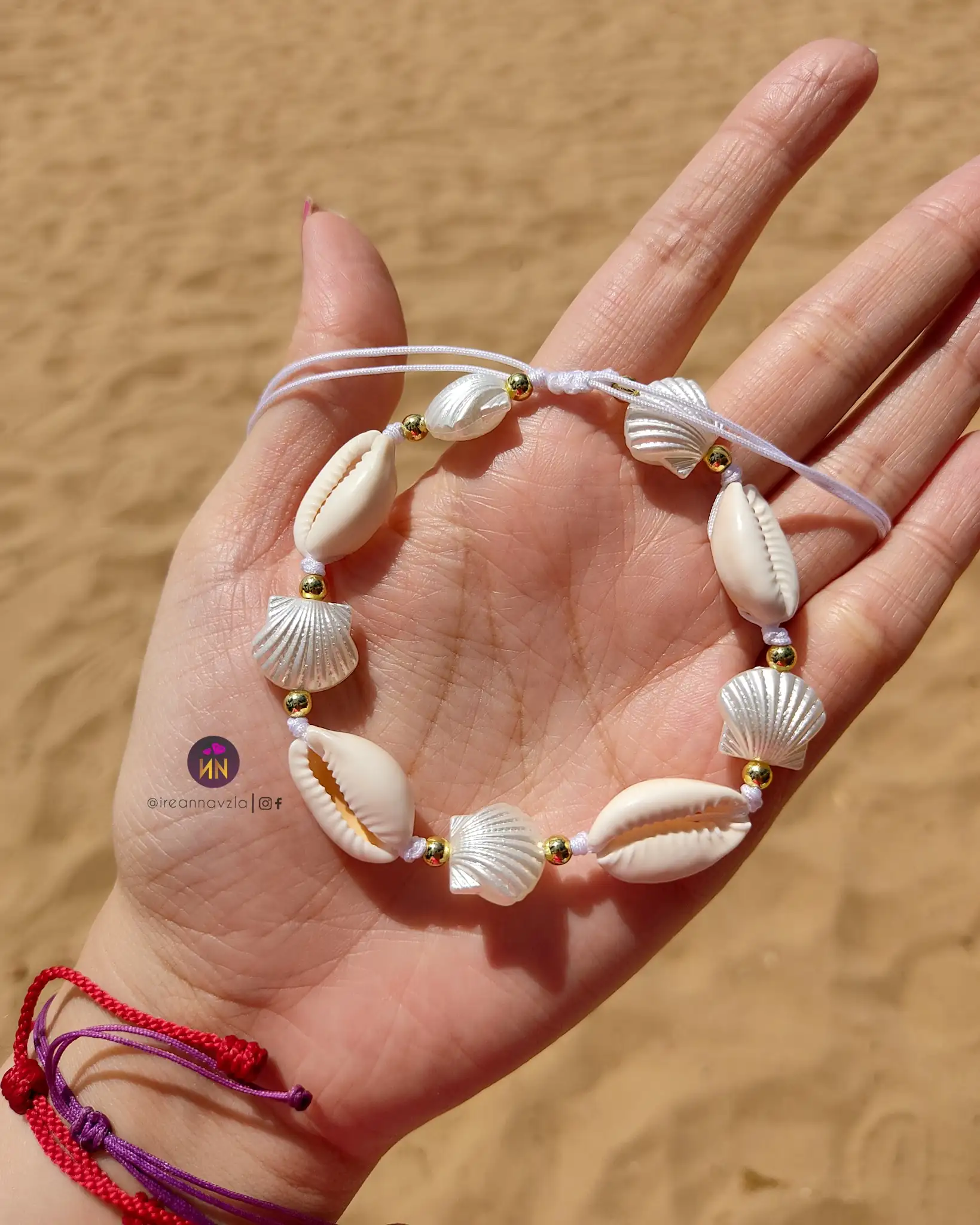 Tobillera caracol y ostras