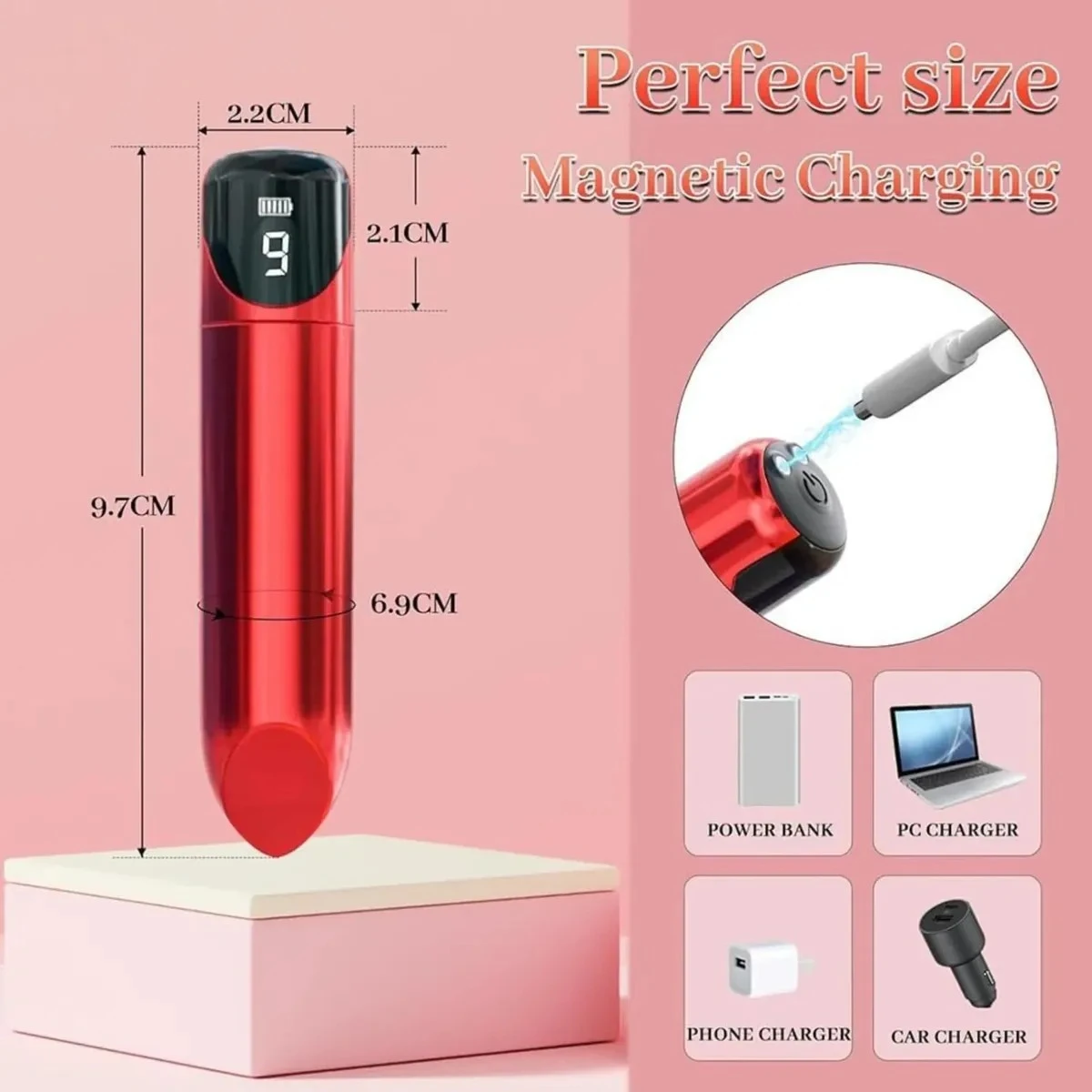 Mini Vibrador Recargable Por Usb, 9 Frecuencias 3