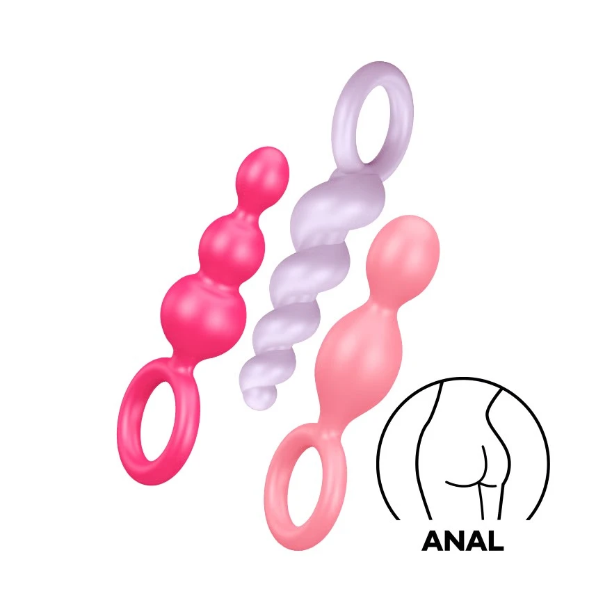 Kit de 3 dilatadores anales con anillo