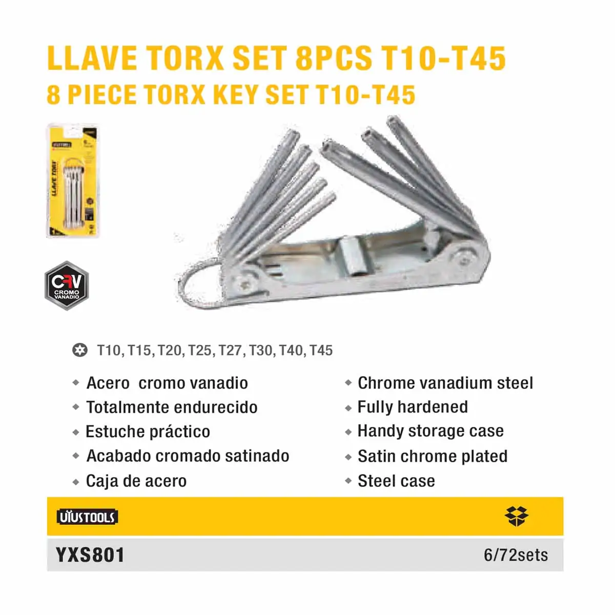SET LLAVES TORK UYUST LLAVERO de 8 PZS