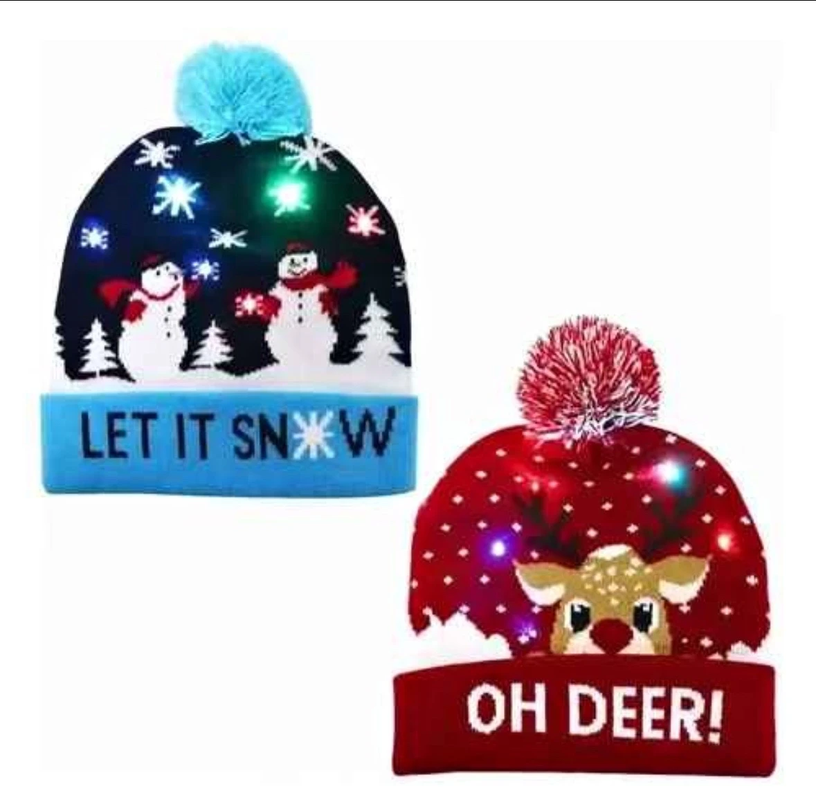 gorro navideño con luz led 2