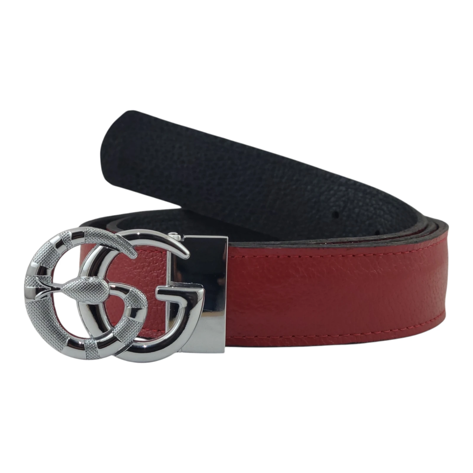 GUCCI DOBLE USO - cuero rojo y negro  4