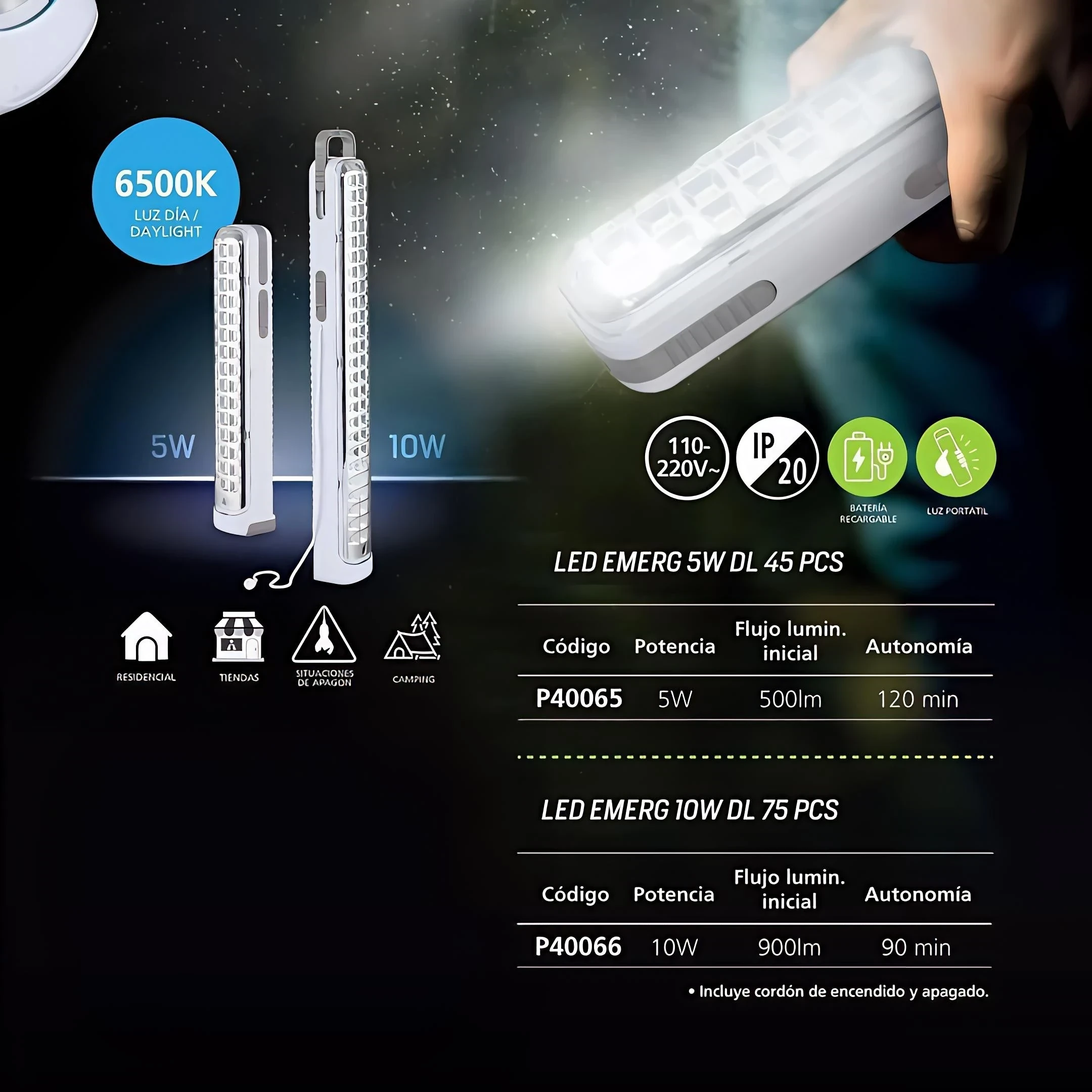 LUMINARIA PORTABLE LED RECARGABLE  2